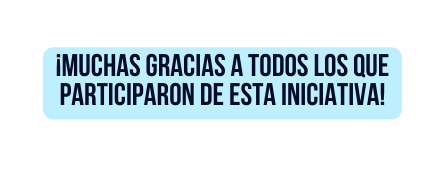 Muchas gracias a todos los que participaron de esta iniciativa
